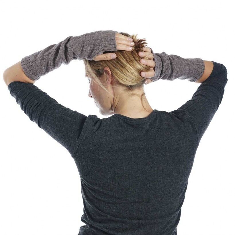 Guanto in lana cashmere beige