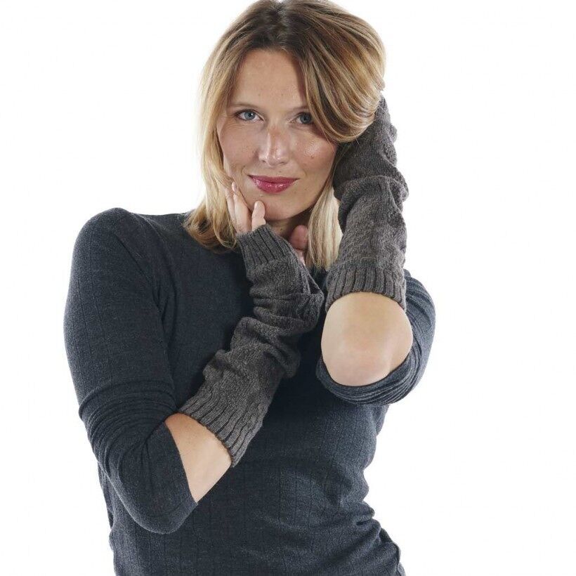 Guanto in lana acrilica marrone