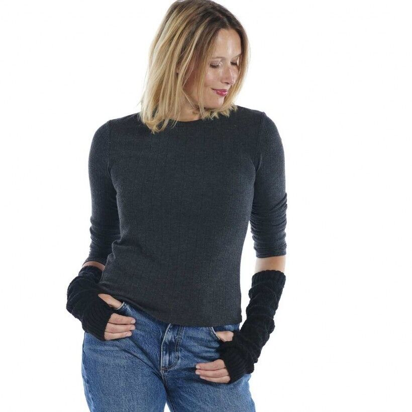 Manopla de lana acrílica negra