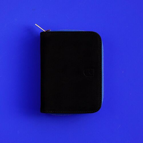 compact leather wallet BIO black