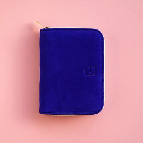 compact leather wallet BIO kobalt
