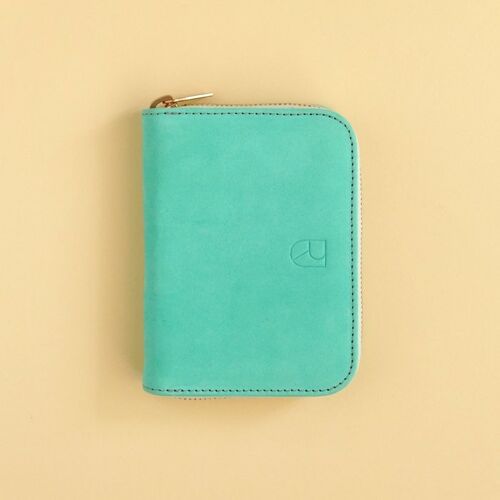 compact leather wallet BIO mint