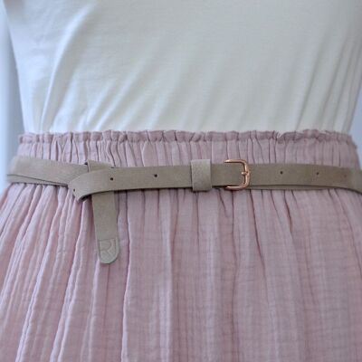double belt taupe