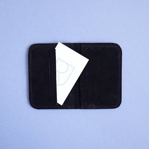 leather card sleeve BIO black