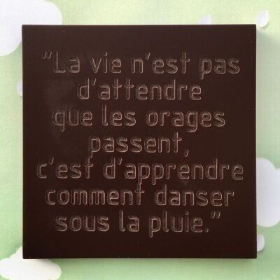 Les cartes à croquer | Chocolat gravé TEXTE ET PROVERBE | VERSION LA VIE | Tablette de chocolat lait ou noir | Chocolat personnalisé sans colorant | Carte cadeau