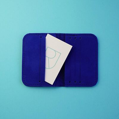Kartenhülle aus Leder BIO Kobalt
