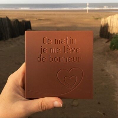The crunchy cards | Engraved chocolate TEXT AND PROVERB | HAPPINESS VERSION | Milk or dark chocolate bar | Personalized chocolate without coloring | Gift card