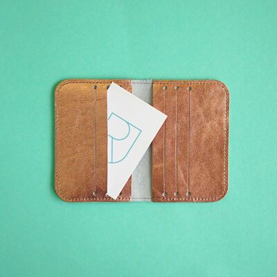 custodia per carte in pelle rame