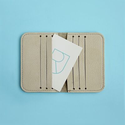 leather card sleeve sand