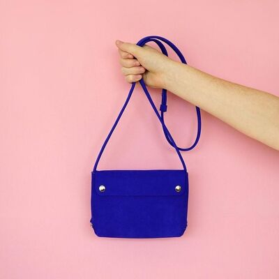 bolso de mano de piel ORGANIC cobalt