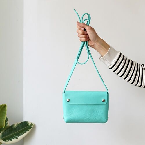 leather handbag BIO mint aniline