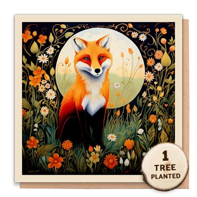Meadow Fox Card Great For Nature Lovers and Pet Sympathy