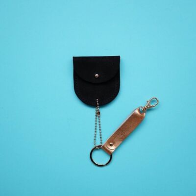 leather keychain BIO black