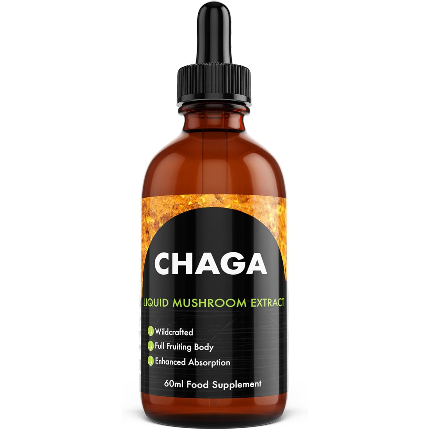Feel Supreme Chaga Mushroom Liquid Supplement | High Potency 90,000mg | Immune Support, Antioxidant Protection & Anti-Inflammatory | Dual Extracted, Full Fruiting Body | 60ml