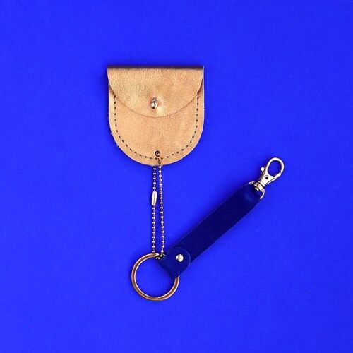 leather keychain copper