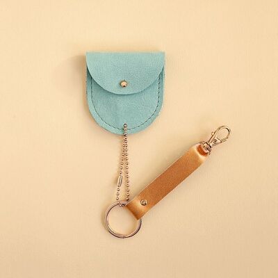 leather keychain mint