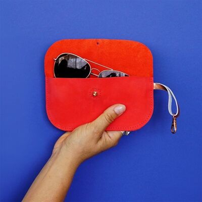leather spectacle case BIO red