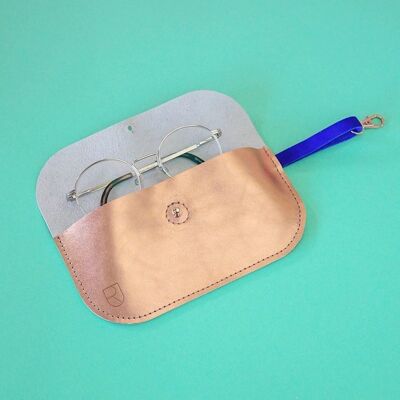 leather spectacle case copper