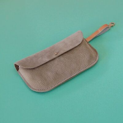 leather spectacle case taupe
