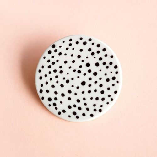 porcelain brooch Tondo dots