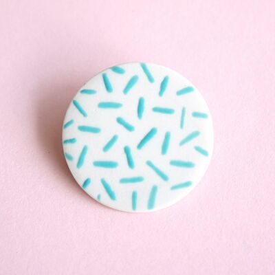 porcelain brooch Tondo stripes