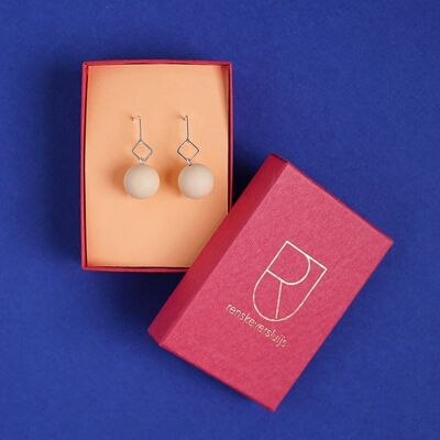 boucles d'oreilles en porcelaine 'gouttes cube'