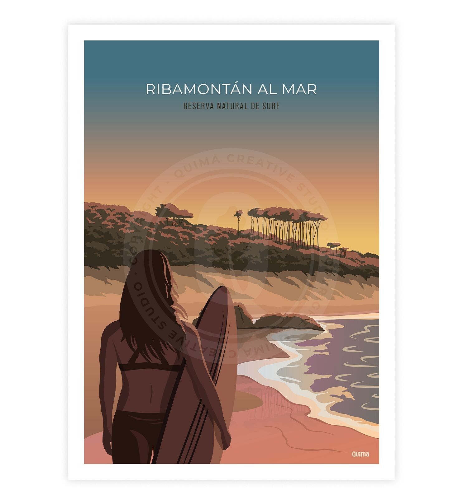 Lenzuolo 30x40 cm Surf Ribamontán al mare