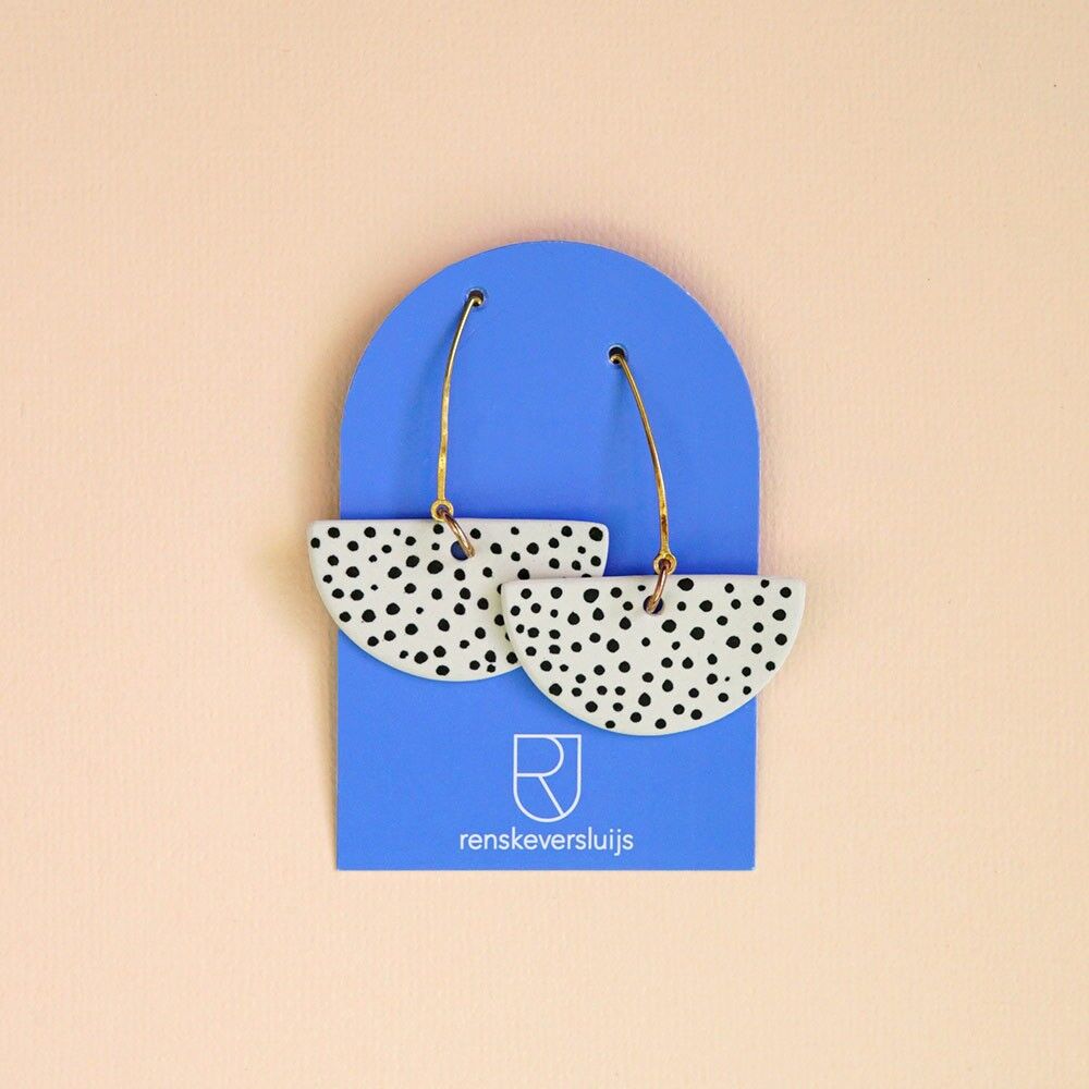 boucles d'oreilles en porcelaine pois Luna