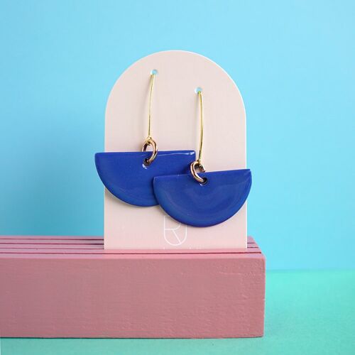 porcelain earrings Luna kobalt