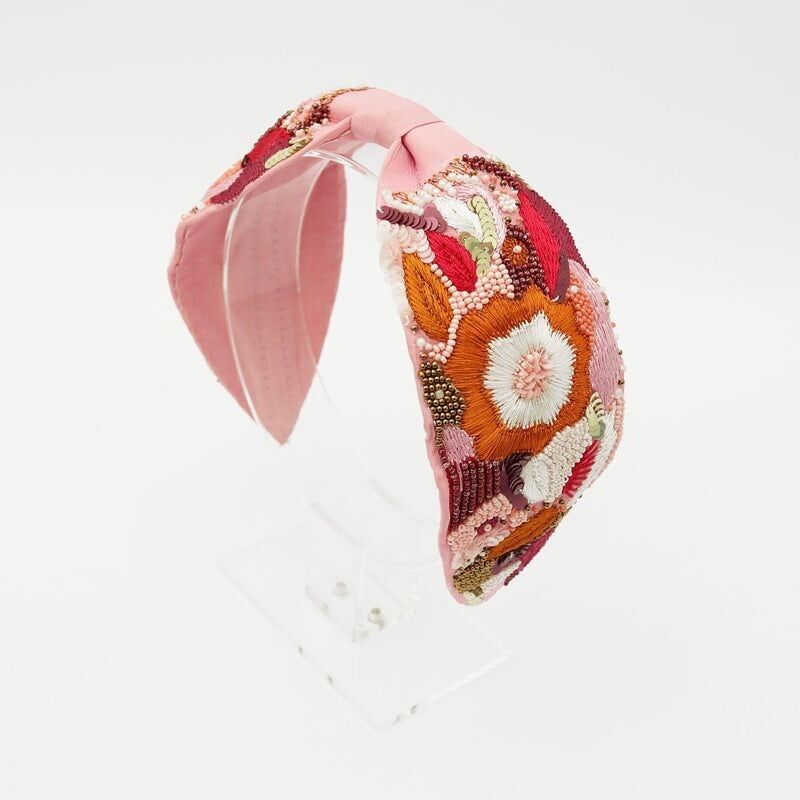 Fascia per capelli in chinnar rosa chiaro