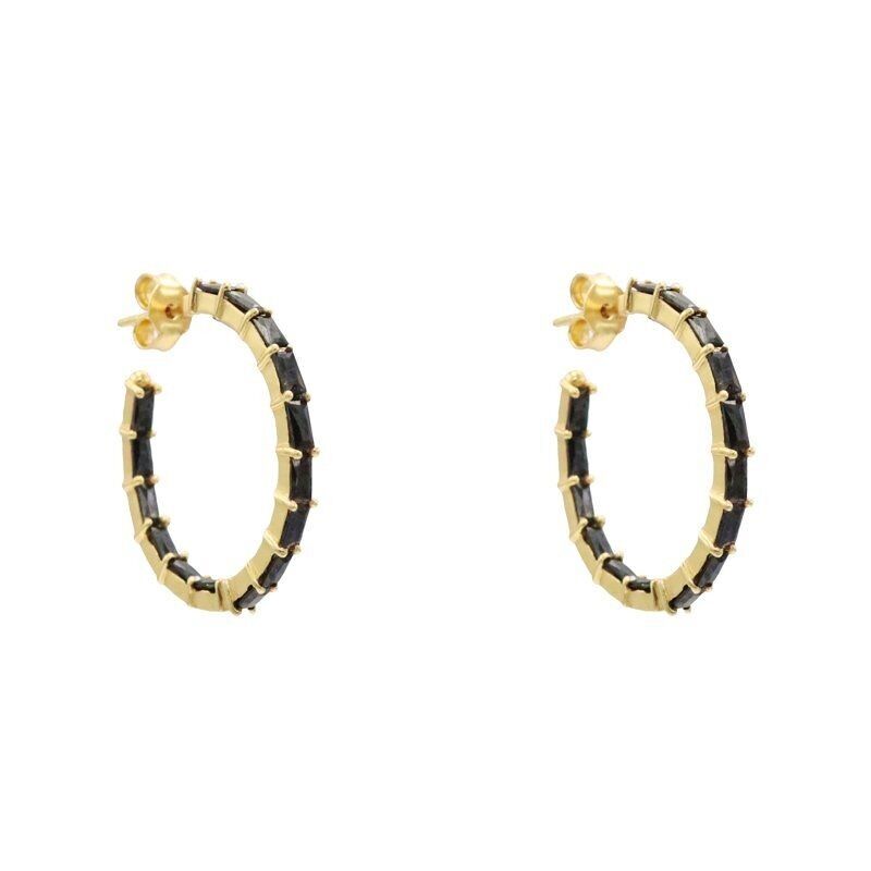 Orecchini a cerchio estetici Zc neri