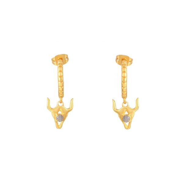 Männliche Labradorit-Creolen