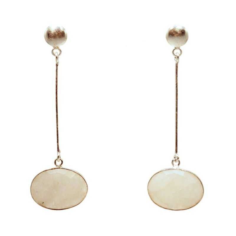 Newton Silber Mondstein Ohrringe