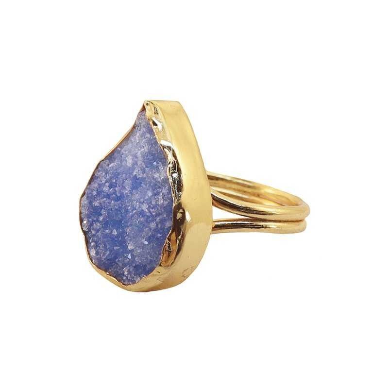 Anello Formentera Druzy Blu