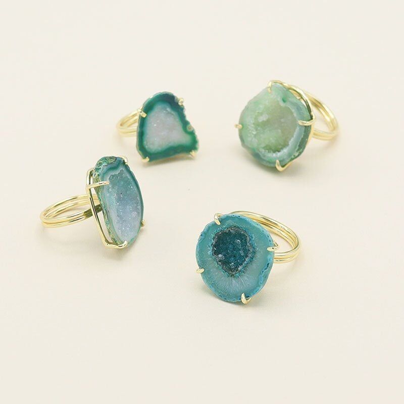 Anello Geode Verde