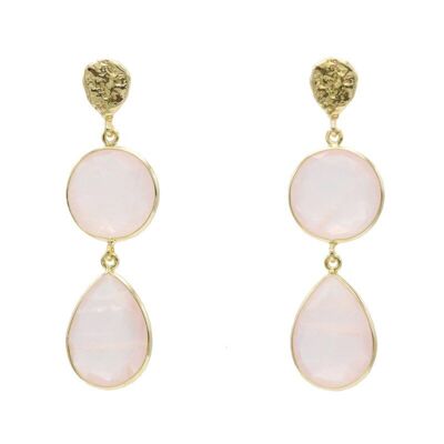 Boucles d'oreilles Quartz Rose Acanthe