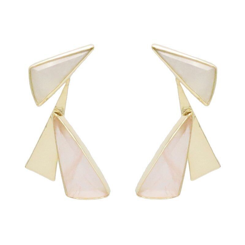 Pendientes Sayuri Piedra Lunar y Rosa cuarzo