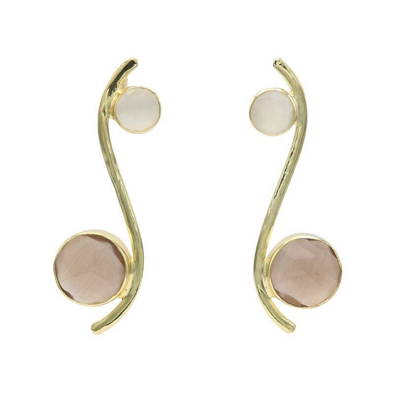 Orecchini Isis bianchi e marroni nude