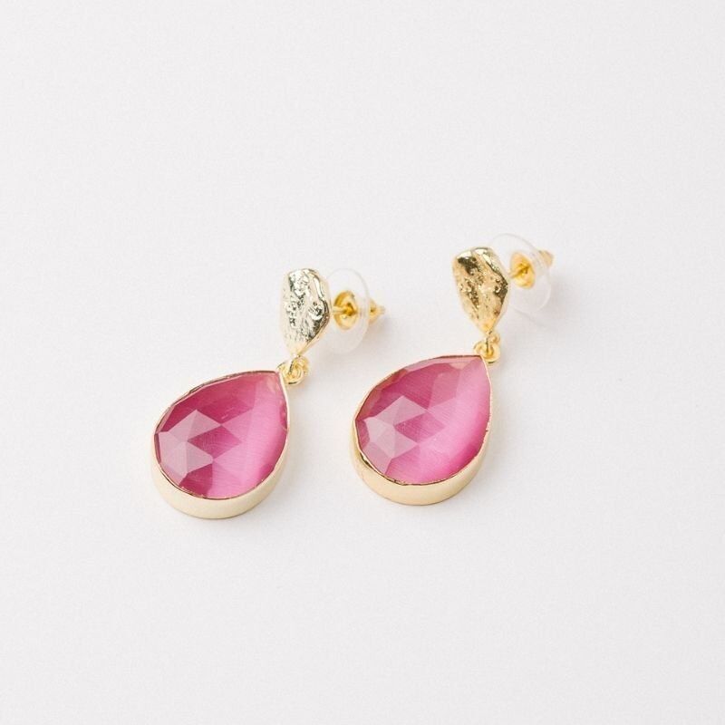 Orecchini Drop Ed. Rosa scuro lucido limitato