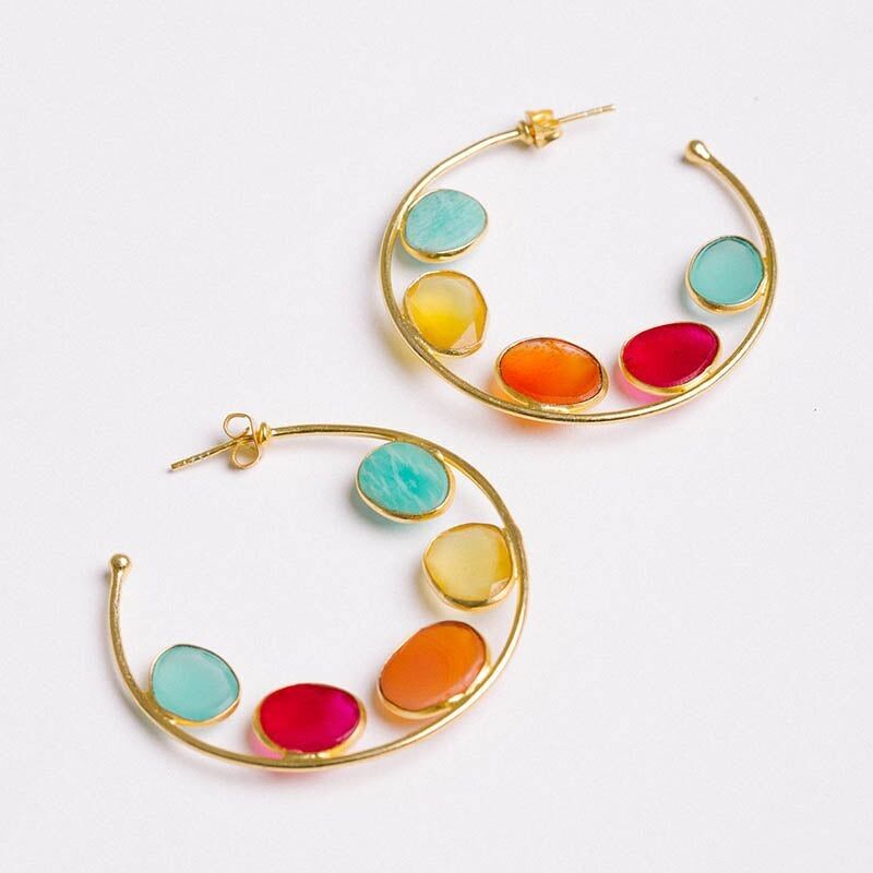 Orecchini a cerchio Alba Small Ed. Tropicale multicolore limitato