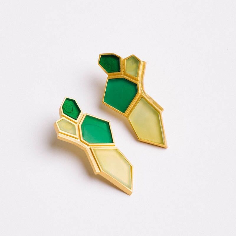 Orecchini Kayzen Ed. Verde e giallo limitati