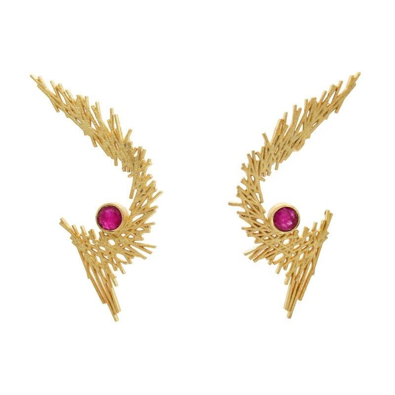 Orecchini con rubino Nunchi