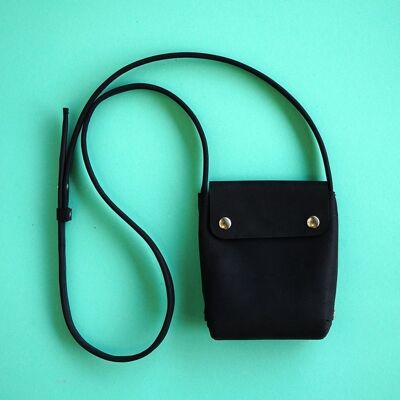 borsa a mano piccola in pelle BIO nera