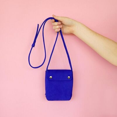 small leather handbag BIO kobalt