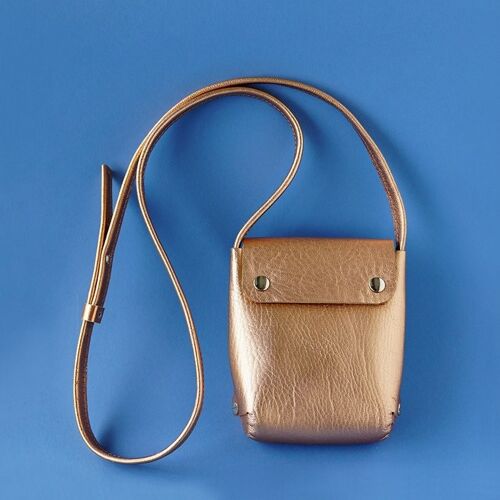 small leather handbag copper