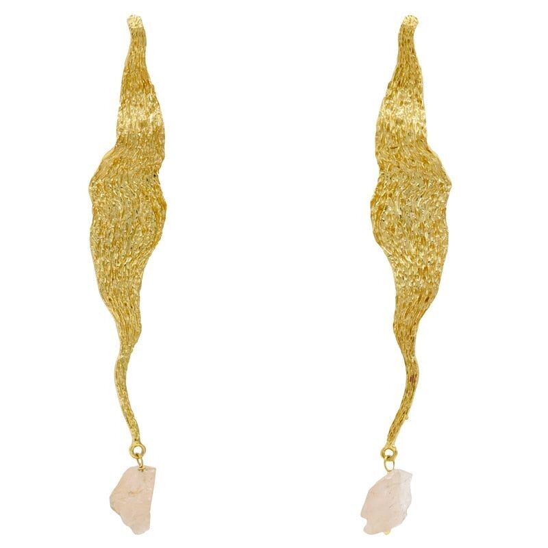 Orecchini Afrodite Ed. Quarzo rosa grezzo limitato