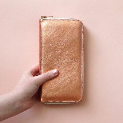 spacious leather wallet copper