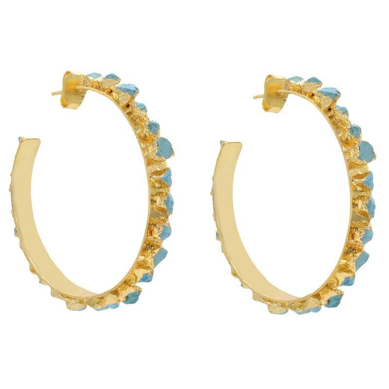 Orecchini a cerchio blu turchese Rubens