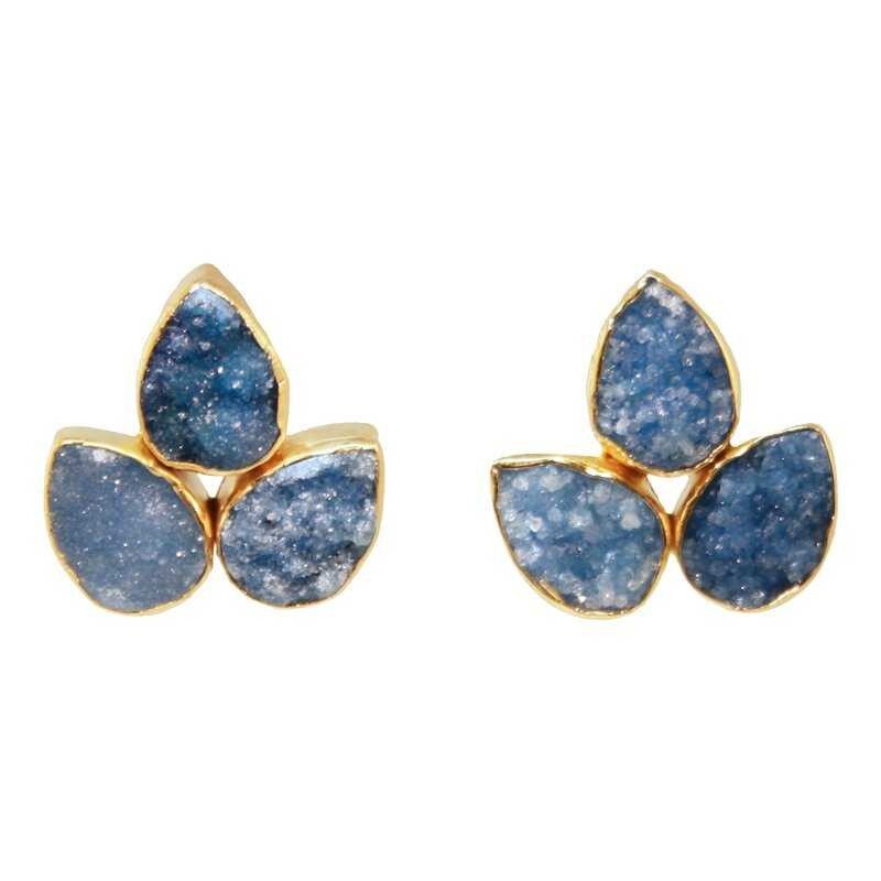 Orecchini blu grandi di yoga