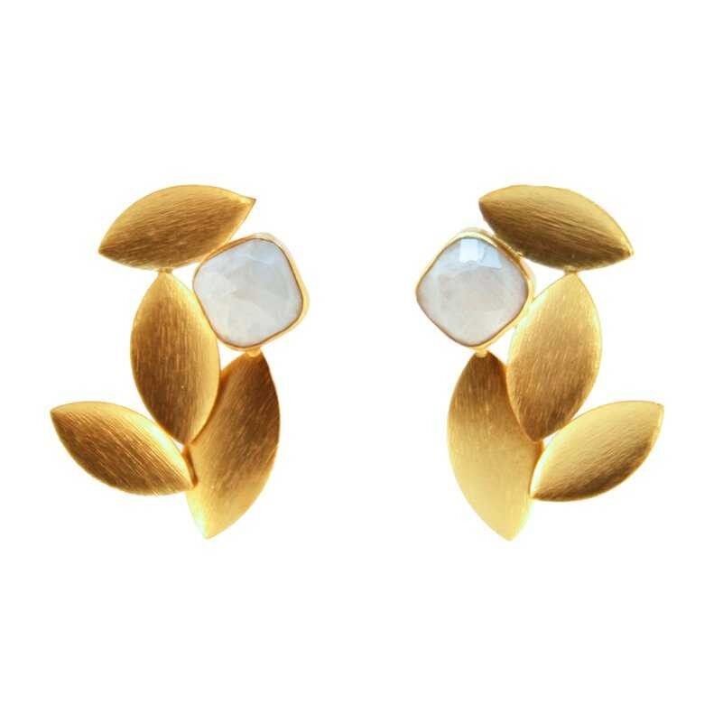 Orecchini di agar con pietra di luna